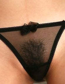 Black see-through panties of a sweet Hikaru Hayami