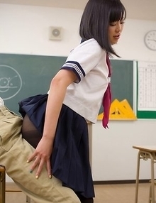 Schoolgirl Uta Kohaku gives a stunning footjob to her horny-ass teacher